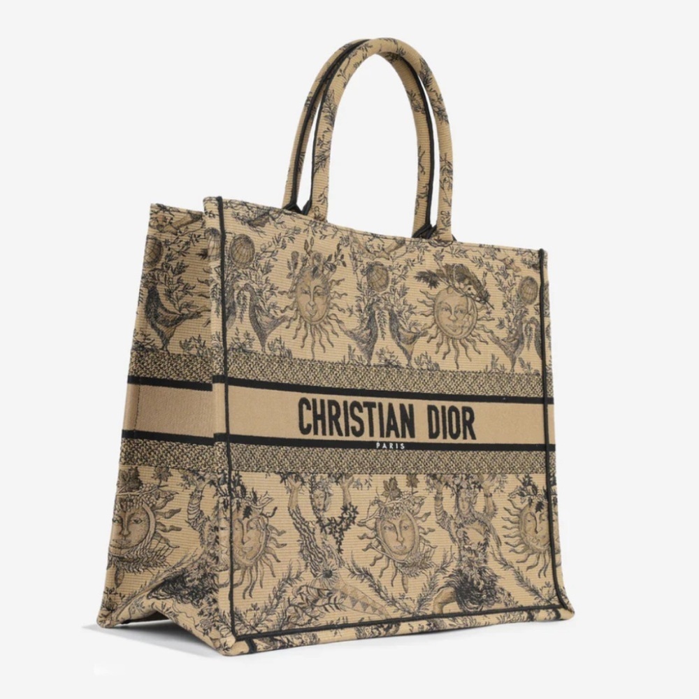 Dior NWT large book tote toile du soleil beige NEW 2023 - Picture 3 of 4